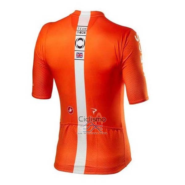 Ineos Ropa Ciclismo Culotte Corto 2020 Mangas Cortas Naranja
